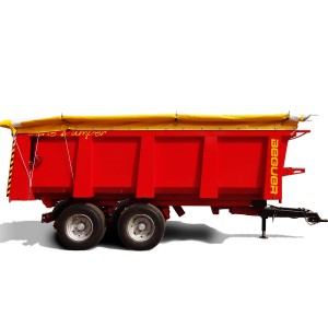 Caixa dumper amb costelles laterals reforçades per al transport agrícola de gran tonatge.