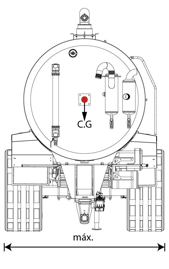Cisterna tàndem Beguer de gran amplada de via per a terrenys amb desnivell.