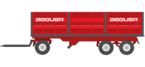 Remolc agrícola de 3 eixos amb giratòria de gran capacitat per a transport de cereal